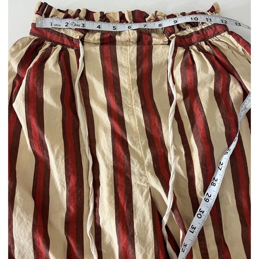 Free People Free est Solara Pants Striped Printed Mid-rise Wide-leg Pockets S - Picture 7 of 13